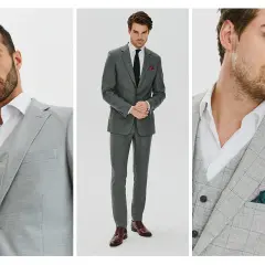 Eleganckie, szare garnitury męskie. Zastanawiasz się, jakie buty do szarego garnituru? Zobacz propozycje stylizacji.