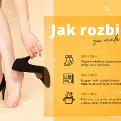 Jak rozciągnąć buty? Porady: wymień wkładki, rozgrzej suszarką lub zmiękcz parę nad gorącą wodą.