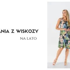 Kobieta w letniej sukience z wiskozy, która świetnie oddycha. Idealna na upalne dni.