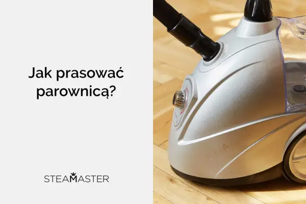 Dowiedz się, jak prasować parownicą, by ubrania wyglądały jak nowe. Srebrna parownica Steamaster gotowa do pracy.